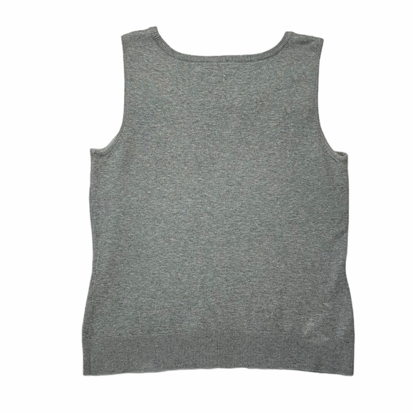 Vintage | Grey Cotton Blend Crew Neck Basic Knit Sweater Vest S - Picture 3 of 9